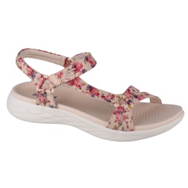 Skechers On The Go 600 Fleur W 140018-NTMT Sandalen beige rot lila rosa