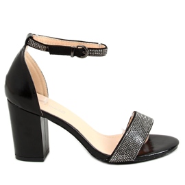 Schwarz 1478 Schwarze Sandalen mit hohen Absätzen