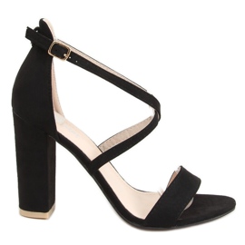 Schwarze Sandalen am Pfosten GG-88P Black