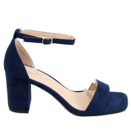 Sandalen auf High Heels Marineblau QL-169 Blau navy blau