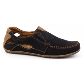 Olivier Herrenschuhe Mokassins 91K Sommer schwarz Wildleder