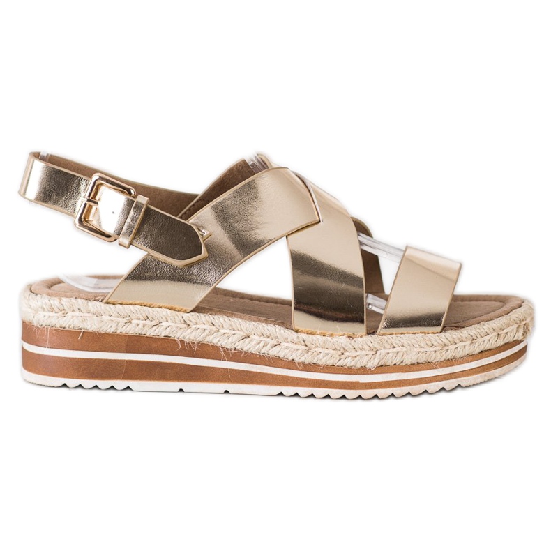 Corina Goldene Espadrilles-Sandalen