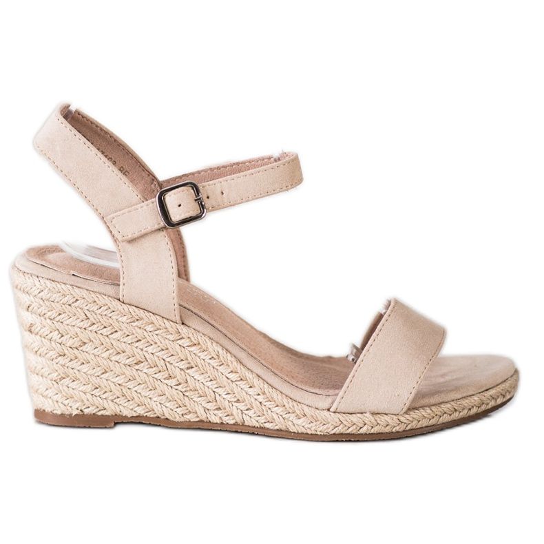Klassische Sandalen mit Keilabsatz VINCEZA beige