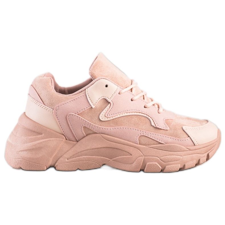 SHELOVET Lässige Puder-Sneakers rosa