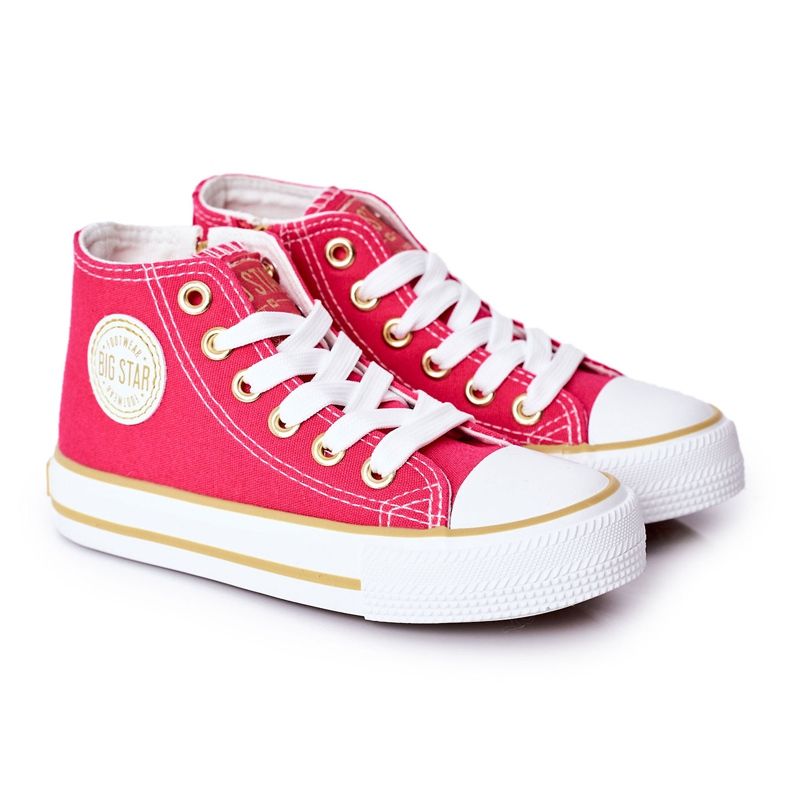 Hohe Sneakers für Kinder mit Reißverschluss Big Star HH374137 Rosa