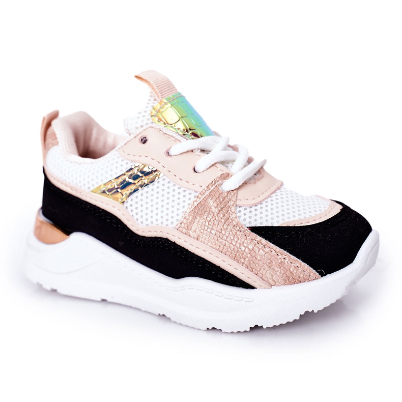 Kinder Sportschuhe Sneakers Schwarz-Rosa Game Time weiß