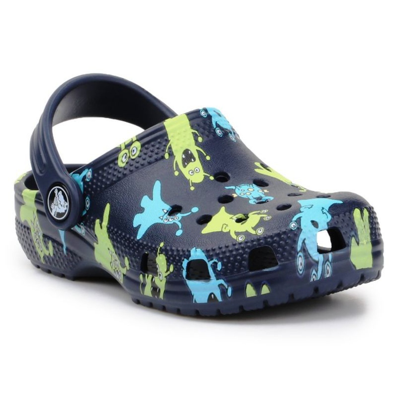 Crocs Classic Monster Print Clog Jr 206833-410 navy blau