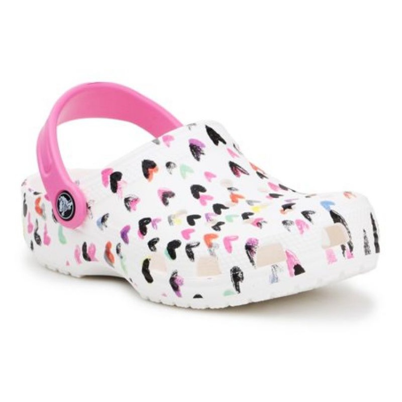 Crocs Classic Clog mit Herz-Print Jr 207000-100 weiß mehrfarbig