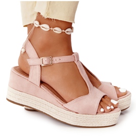 PG1 Rosa Graciosa Keilsandalen mit Zöpfen