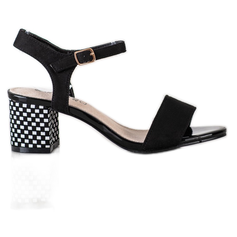 Goodin Bequeme Sandalen an einer Bar weiß schwarz