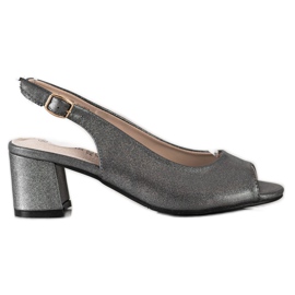 Goodin Graphitschimmernde Sandalen silber-