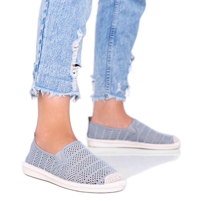 Tropical Sun Espadrilles aus grauer Spitze