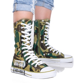 Find Your Self Grüne Camouflage-Sneaker