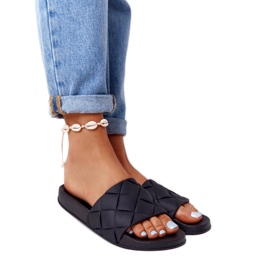 PS1 Schwarze Gummi-Hausschuhe für Damen Let's Swim