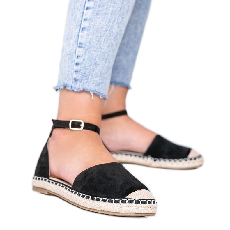 Schwarze Espadrilles-Sandalen von Chloe Star