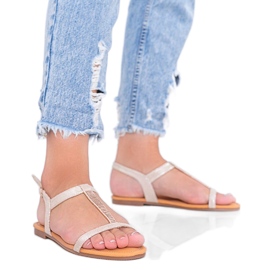 Igi beige holografische Damensandalen