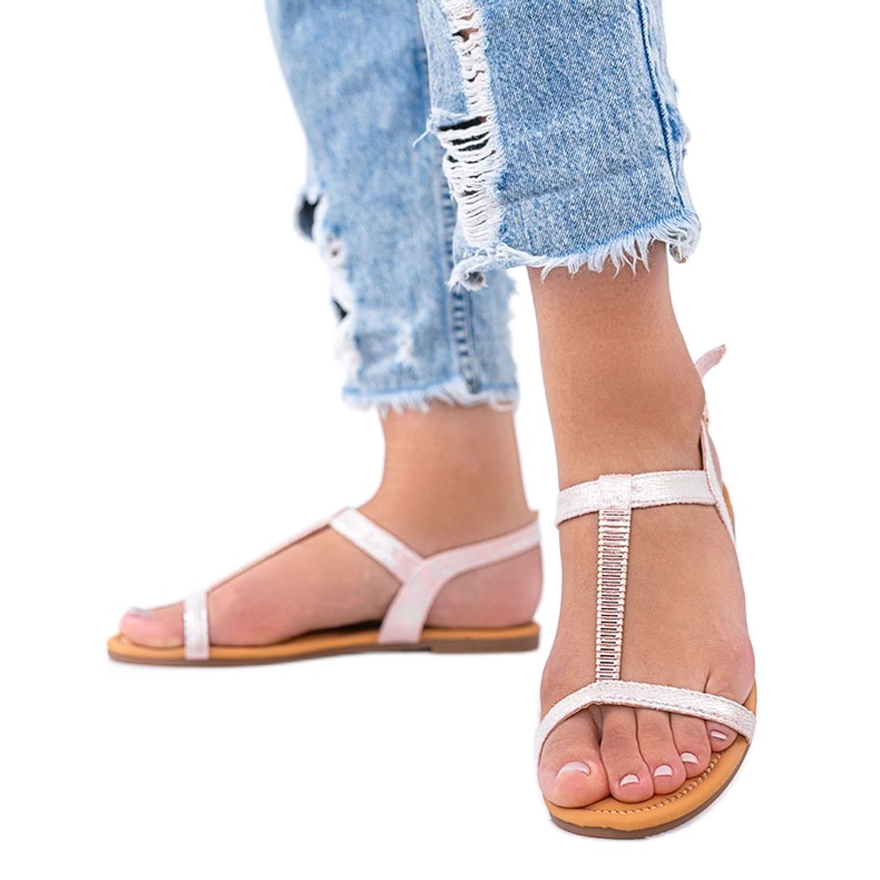 Igi rosa holografische Damensandalen