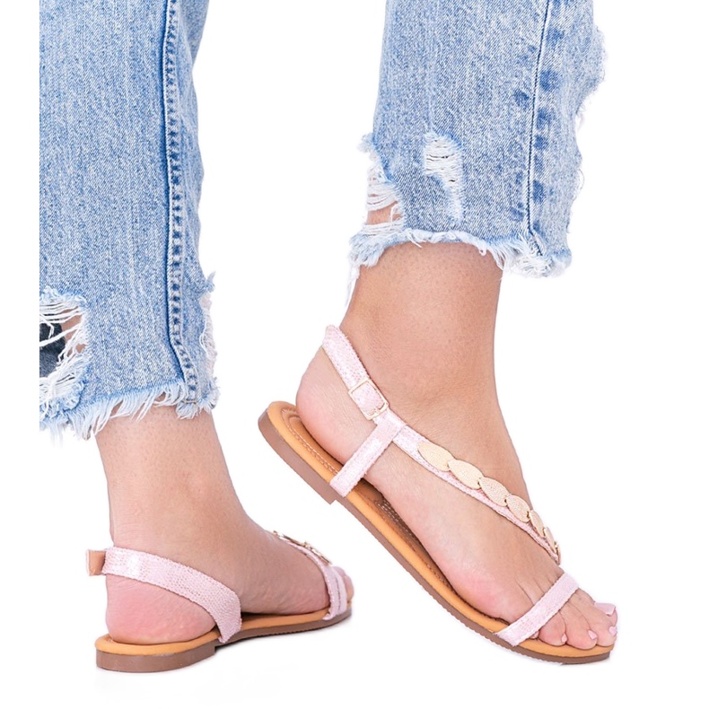 Pink Moon Holographic Sandalen für Damen rosa