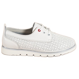 Goodin Durchbrochene Lederschuhe weiß