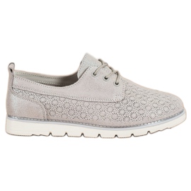 Goodin Durchbrochene Lederschuhe mehrfarbig golden