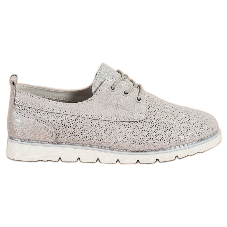 Goodin Durchbrochene Lederschuhe mehrfarbig golden