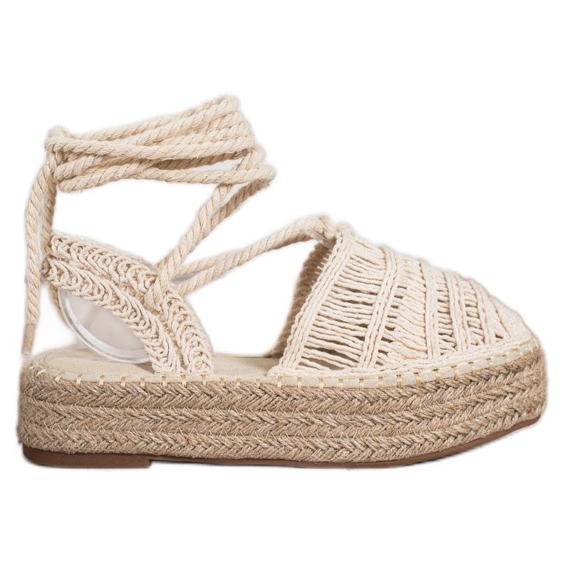 Small Swan Gebundene Espadrilles-Sandalen beige