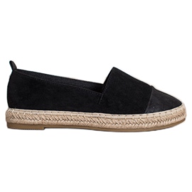 Bestelle Espadrilles aus schwarzem Wildleder