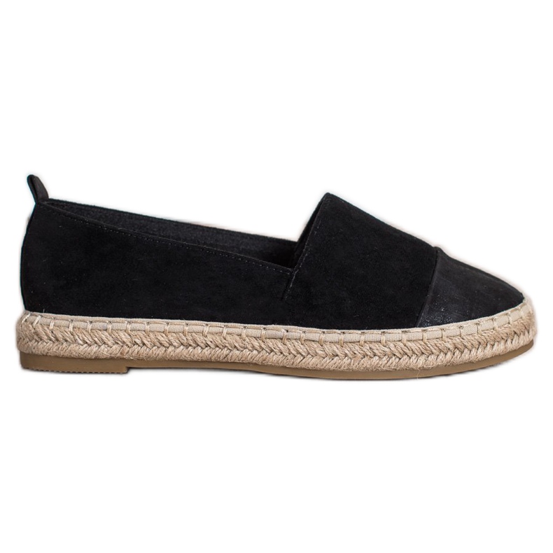 Bestelle Espadrilles aus schwarzem Wildleder