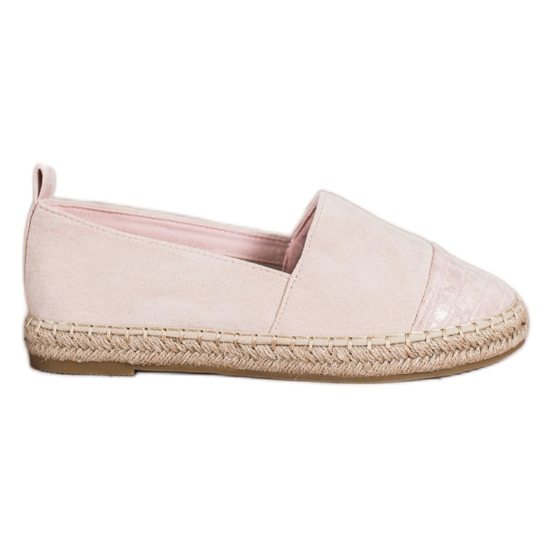 Bestelle Espadrilles aus gepudertem Wildleder rosa