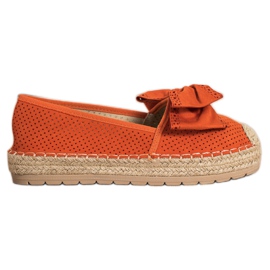 Mannika Durchbrochene Espadrilles mit Schleife orange