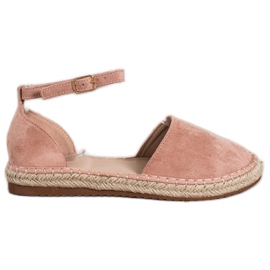 Small Swan Bequeme Espadrilles aus Wildleder rosa