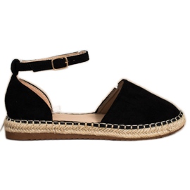 Small Swan Bequeme Espadrilles aus Wildleder schwarz