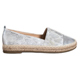 Bestelle Glänzende Espadrilles mit Öko-Leder grau