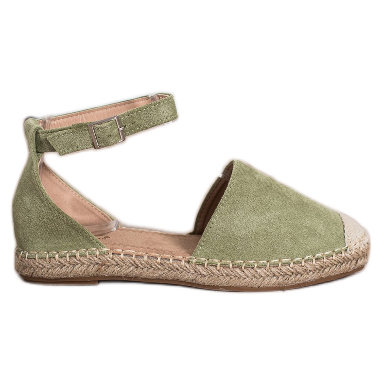 Small Swan Grüne Espadrilles mit Schnalle