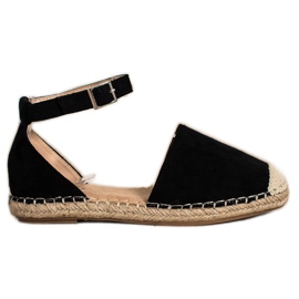 Small Swan Schwarze Espadrilles mit Schnalle