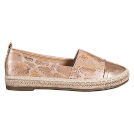 Bestelle Glänzende Espadrilles mit Öko-Leder beige
