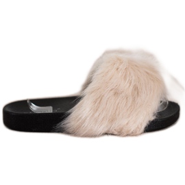 Evento Hausschuhe mit Fell beige