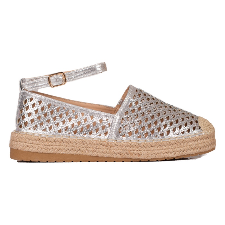 Gogo Durchbrochene Espadrilles mit Schnalle silber-