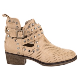 Seastar Durchbrochene Stiefeletten mit Schnalle beige