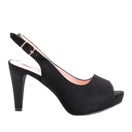 Junas schwarze High Heel Sandalen