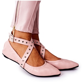 Faltbare Lederballerinas Lu Boo Pink rosa