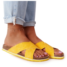 Leder Hausschuhe Big Star HH274596 Gelb