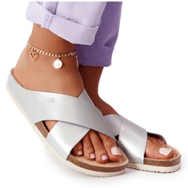 Leder Hausschuhe Big Star HH274650 Silber silber-