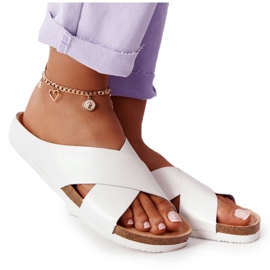 Profilierte Hausschuhe aus Leder Big Star HH274647 Weiß