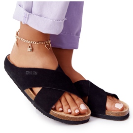 Wildleder profilierte Hausschuhe Big Star HH274640 Schwarz