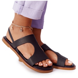 Ledersandalen mit Bündchen Big Star HH274715 Schwarz