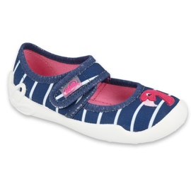 Befado Kinderschuhe 123X067 marineblau rosa