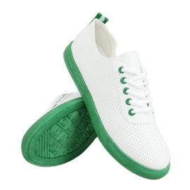 Damen-Sneaker zum Schnüren, weiß und grün LA44 Green