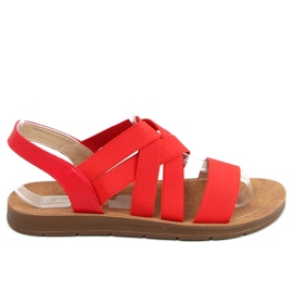 Sandalen mit Kautschukriemen rot 9225 Rot