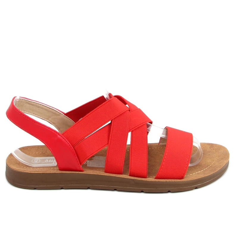 Sandalen mit Kautschukriemen rot 9225 Rot